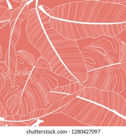 Abstract tropical palm  leaf seamless pattern background. Vector Illustration EPS10