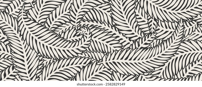 Abstract tropical palm leaves seamless pattern vector floral background. floral pattern.