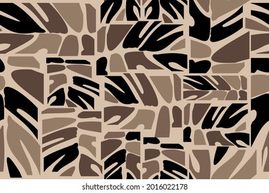   
Abstract tropical pattern. Stylized leaves. Fashionable ornament. Safari. Seamless texture