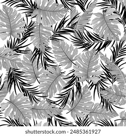 Abstract tropical plant pattern perfect for textiles,