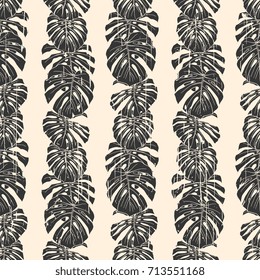 Abstract tropical plant seamless pattern