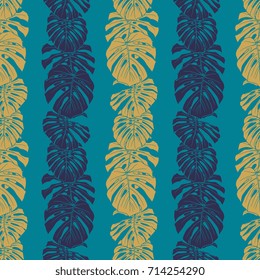 Abstract tropical plant seamless pattern