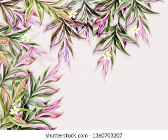 Abstract tropical plants pattern