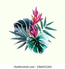 Abstract tropical plants pattern