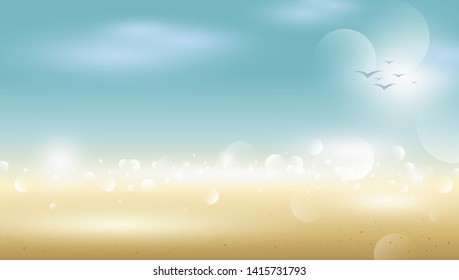 Abstract tropical summer background of blur beach vector illustration