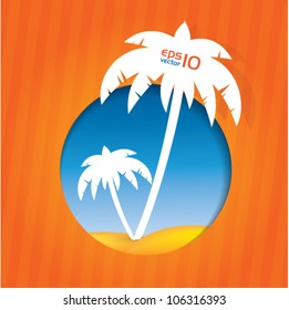 Abstract tropical, summer vector background