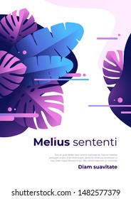 Abstract tropical vector background, brochure template, cover design, colorful poster.