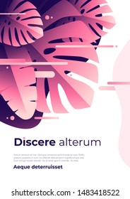 Abstract tropical vector background, brochure template, cover design, colorful poster.