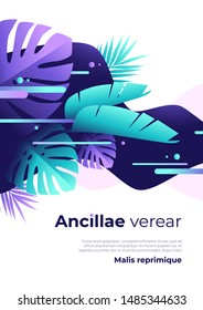 Abstract tropical vector background, brochure template, cover design, colorful poster.