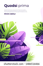Abstract tropical vector background, brochure template, cover design, colorful poster.