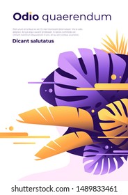 Abstract tropical vector background, brochure template, cover design, colorful poster.