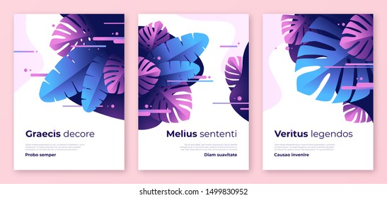 Abstract tropical vector backgrounds, brochure templates, cover designs, colorful posters.