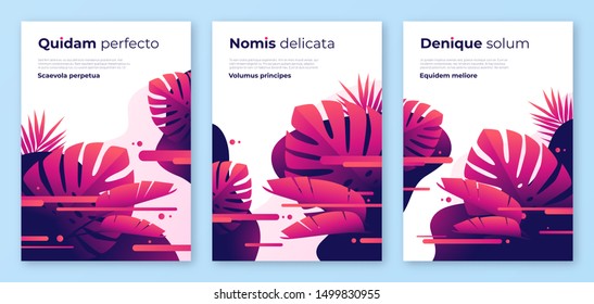 Abstract tropical vector backgrounds, brochure templates, cover designs, colorful posters.