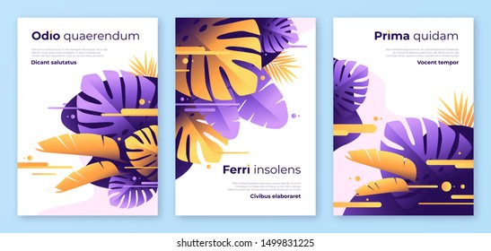 Abstract tropical vector backgrounds, brochure templates, cover designs, colorful posters.