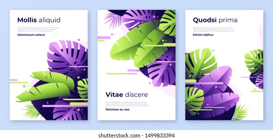 Abstract tropical vector backgrounds, brochure templates, cover designs, colorful posters.