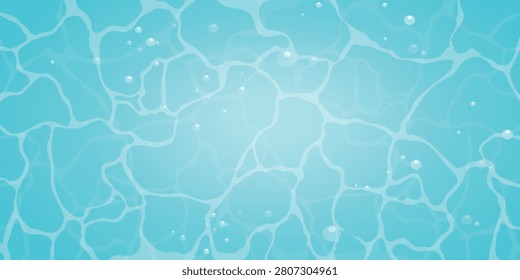 Abstract Tropical Water Surface Background with Pool Ripples and Bubbles Summer Vector