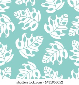 ABSTRACT TROPICS Leaves Seamless Pattern Vector Illustration