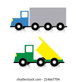 abstract trucks toy on a white background
