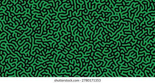 Abstract truing organic wallpaper Turing reaction diffusion monochrome seamless pattern with chaotic motion. Generative algorithm psychedelic background. Reaction-diffusion or truing pattern formation