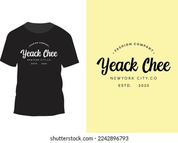 Resumen de diseño de camisetas este diseño es de "yeack chee" con camisa vectorial y diseño de estilo de vida 