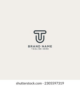 Abstract TU UT letter logo design. Flat vector logo design template element.