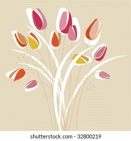 abstract tulip design vector