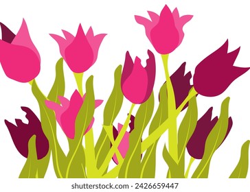 Abstract tulip flower art design. Vector colorful flower design.