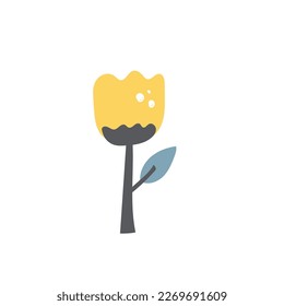 Abstract Tulip flower in hand drawn style. abstract Tulip illustration vector isolated