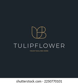 Resumen Letra inicial B de la flor de los tulipanes Diseño Vector Florist Ilustración del logotipo
