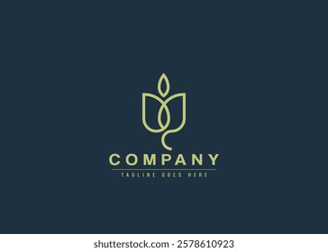 Abstract tulip Flower Logo, Geometric Design Concept of Growth and Cultivation
