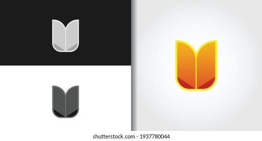 plantilla de conjunto de logotipo de flor tulipán abstracto vectorial