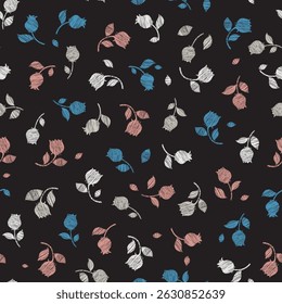 Abstrait Tulipe Twilight Waltz Pastel Blooms Motif peut être utilisé pour le fond et la conception de vêtements