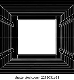 Abstract Tunnel Corridor Construction Vector 489. Illustration Isolated On White Background. A vector illustration Of An Tunnel Corridor.