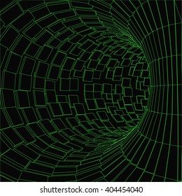 Abstract Tunnel. Futuristic Style. 3D Abstract Surface. Turning Tube Tunnel. Perspective Background. 