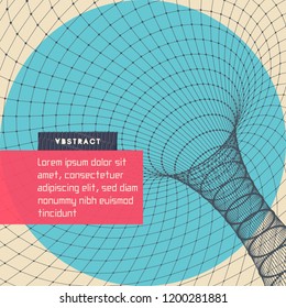 Abstract tunnel grid. 3d vector illustration. Can be used as digital dynamic wallpaper, technology background. 