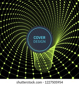 Abstract tunnel grid. 3d vector illustration. Can be used as digital dynamic wallpaper, technology background. 