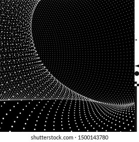 Abstract tunnel grid. 3d vector illustration. Can be used as digital dynamic wallpaper, technology background. 