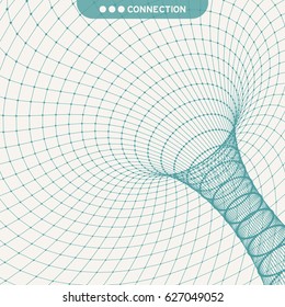 Abstract tunnel grid. 3d vector illustration. Can be used as digital dynamic wallpaper, technology background. 
