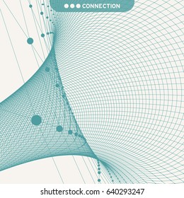 Abstract tunnel grid. 3d vector illustration. 