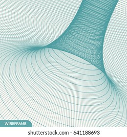 Abstract tunnel grid. 3d vector illustration. Can be used as digital dynamic wallpaper, technology background. 