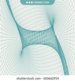 Abstract tunnel grid. 3d vector illustration. Can be used as digital dynamic wallpaper, technology background. 