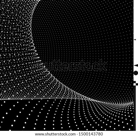 Abstract tunnel grid. 3d vector illustration. Can be used as digital dynamic wallpaper, technology background. 