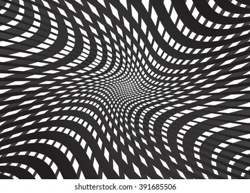 abstract tunnel grid black and white background