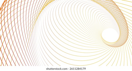 Abstract Tunnel Pattern- Swirling Orange-Red Radial Lines with Depth Illusion