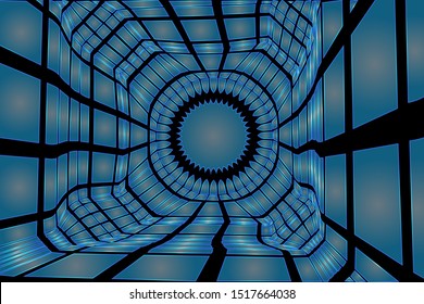 Abstract tunnel or pipe - technology style vector background
