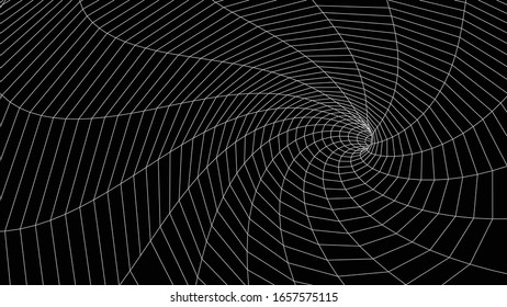 Abstract tunnel. Vector wormhole. 3D corridor mesh.