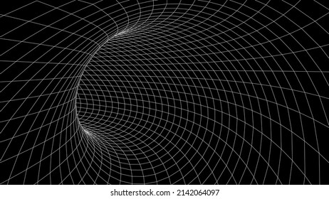 Túnel abstracto. Agujero de vectores. malla de pasillo 3D.