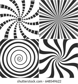 Abstract turbulences,psychedelic spiral , vortex backgrounds - vector set.