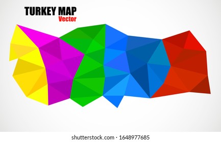 Abstract Turkey map in geometric polygonal style. Colorful vector illustration. Eps 10