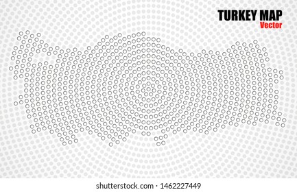 Abstract Turkey map of radial dots, halftone concept. Vector illustration, eps 10